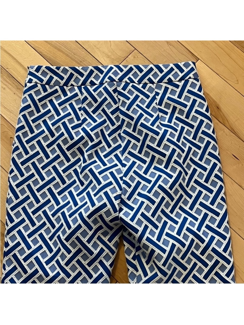 Trina Turk Kick Flare Fringe Trim Pant in Majorelle Blue & White size six (6) - Picture 11 of 11